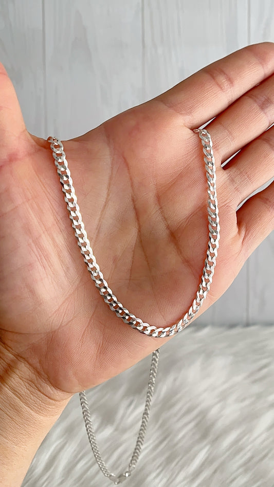 Cadena 60cm y 70cm Barbada Plana -  Plata 925
