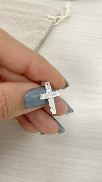 Dije Cruz Brillante 1,7cm - Plata 925