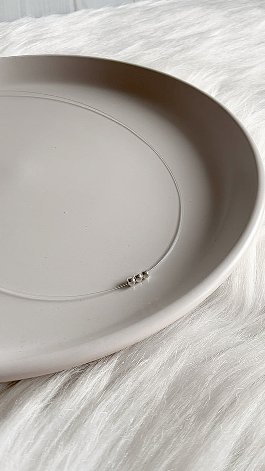 Gargantilla fantasmita 3 Balines 3mm - Plata 925