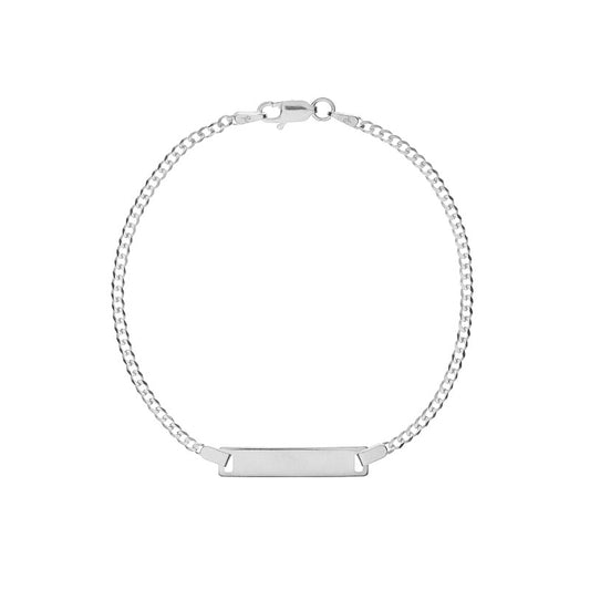 Esclava Tejido Grumet Placa Cuadrada 17cm - Plata 925
