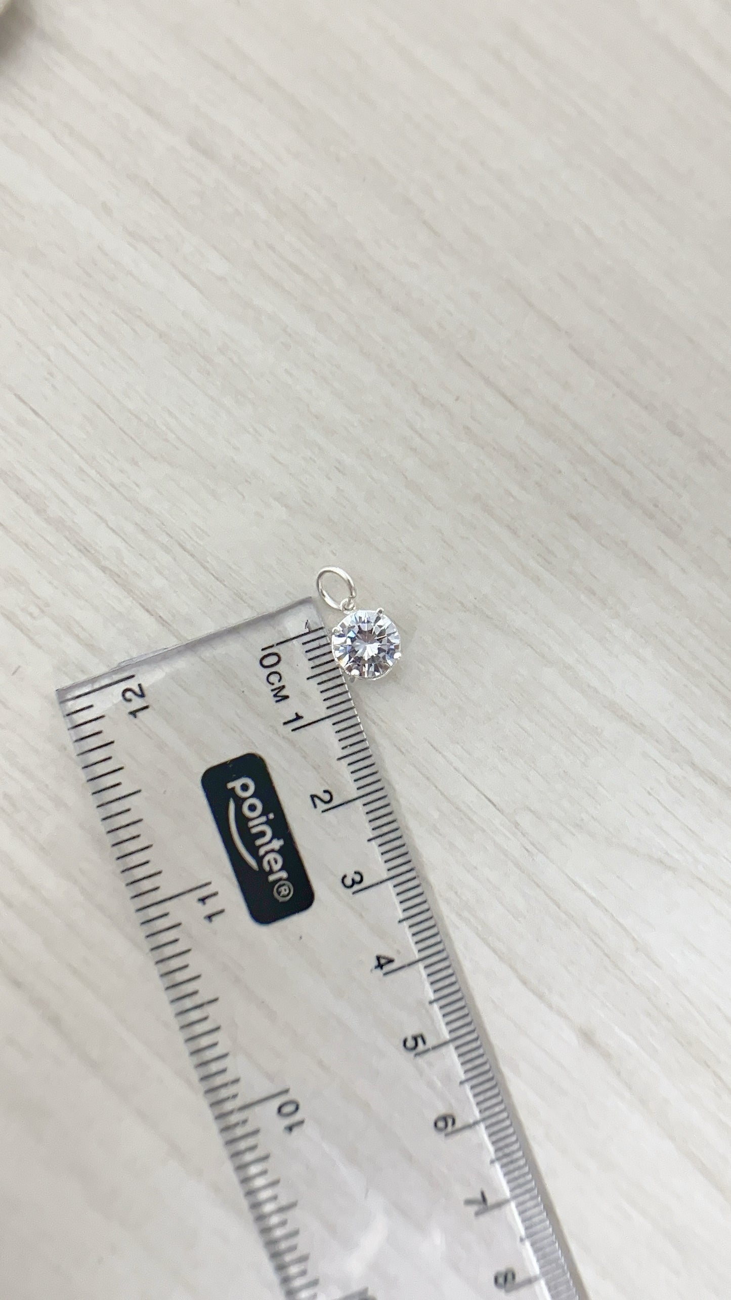Dije Zircon 8mm - Plata 925