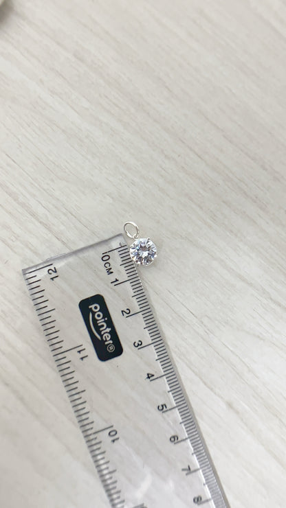 Dije Zircon 8mm - Plata 925