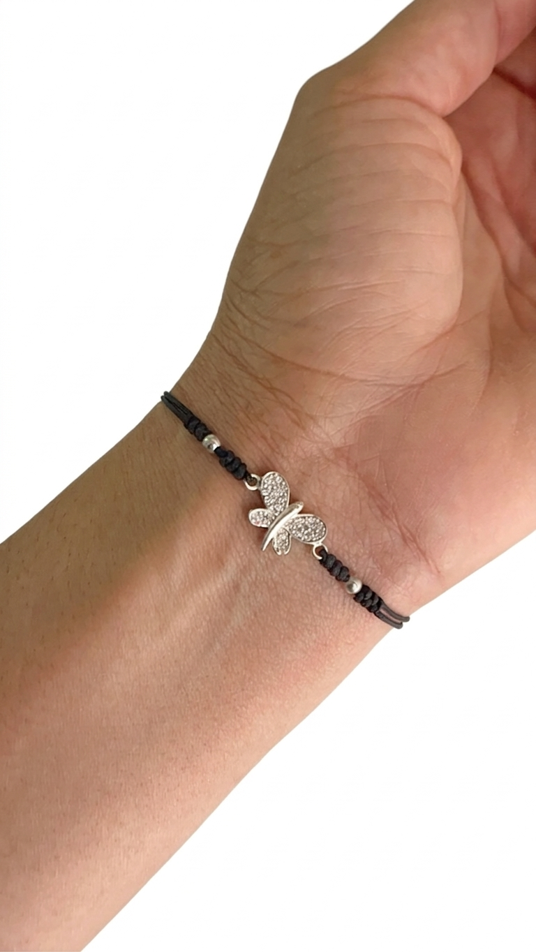 Pulsera Ajustable Dije Plata 925