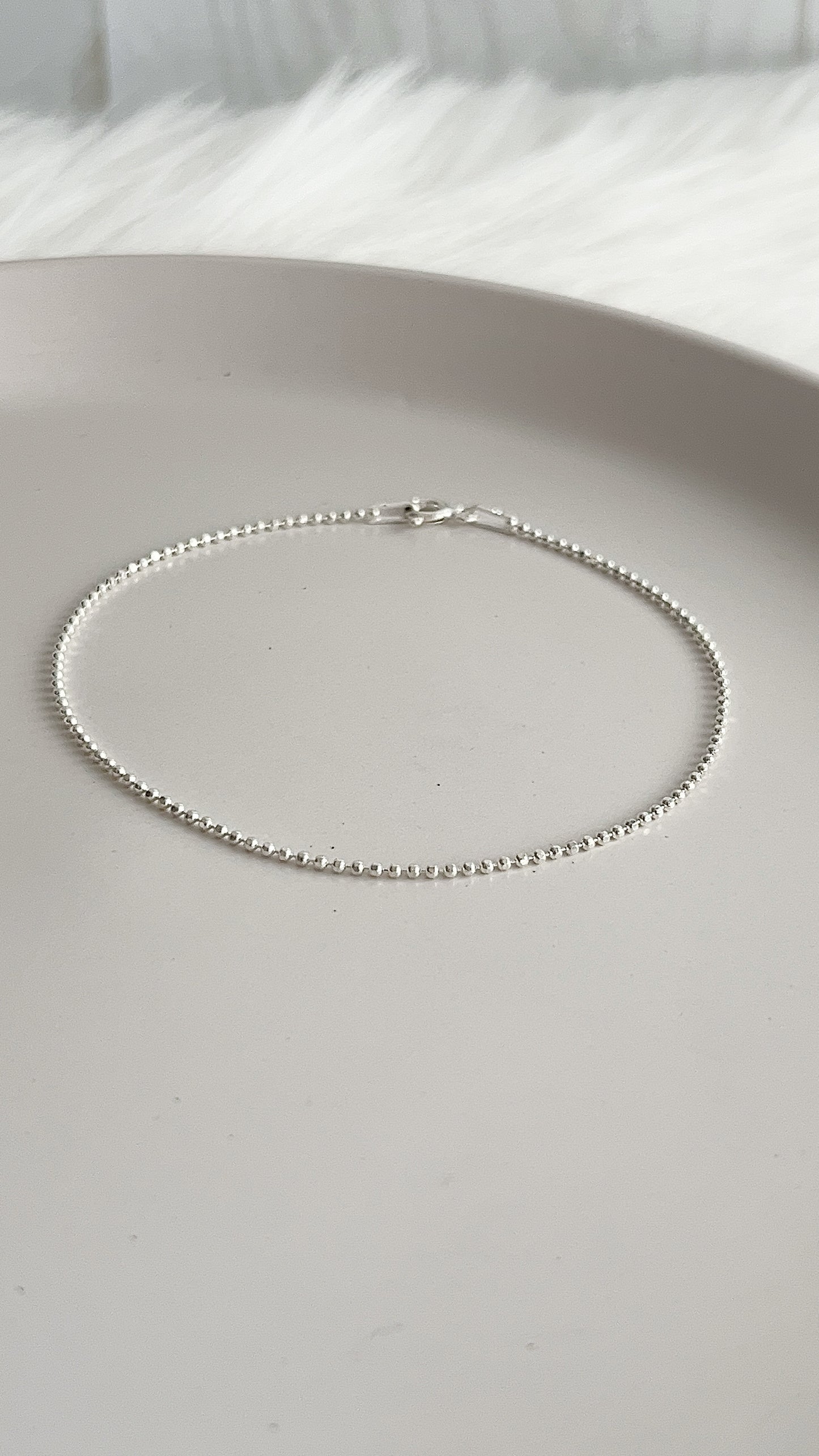 Pulsera Bolitas Diamantadas 19cm - Plata 925