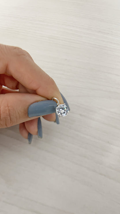 Dije Zircon 8mm - Plata 925