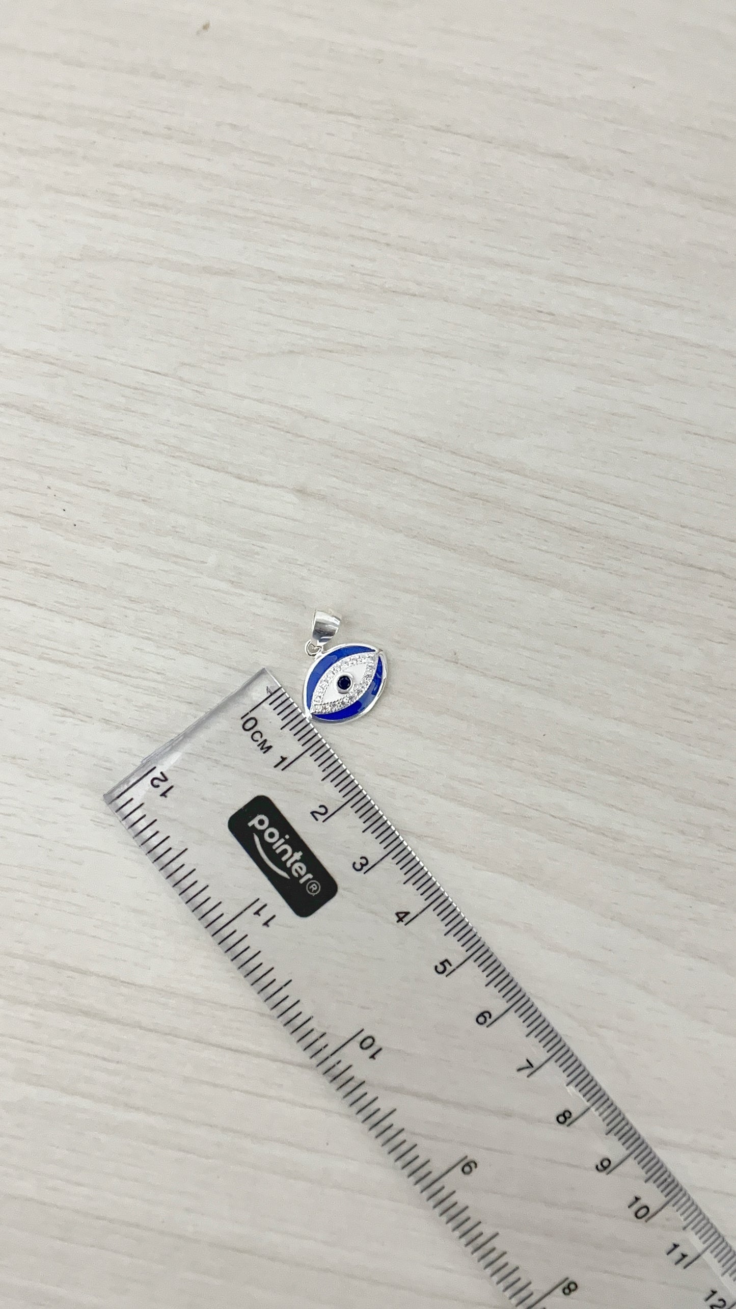 Dije Ojo Turco Ovalado 1,2cm - Plata 925