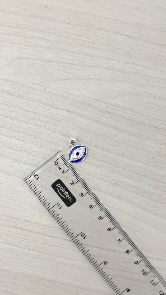 Dije Ojo Turco Ovalado 1,2cm - Plata 925