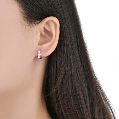 Argollas Flores 1,2cm - Plata 925