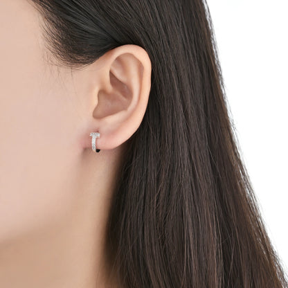 Argollas Cristales 1cm - Plata 925