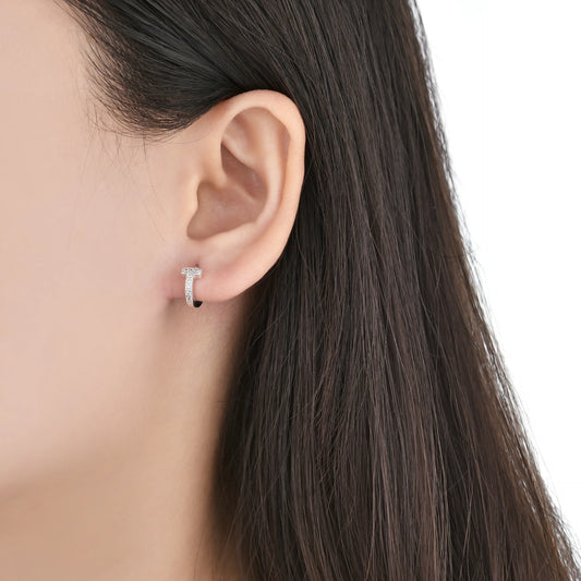 Argollas Cristales 1cm - Plata 925