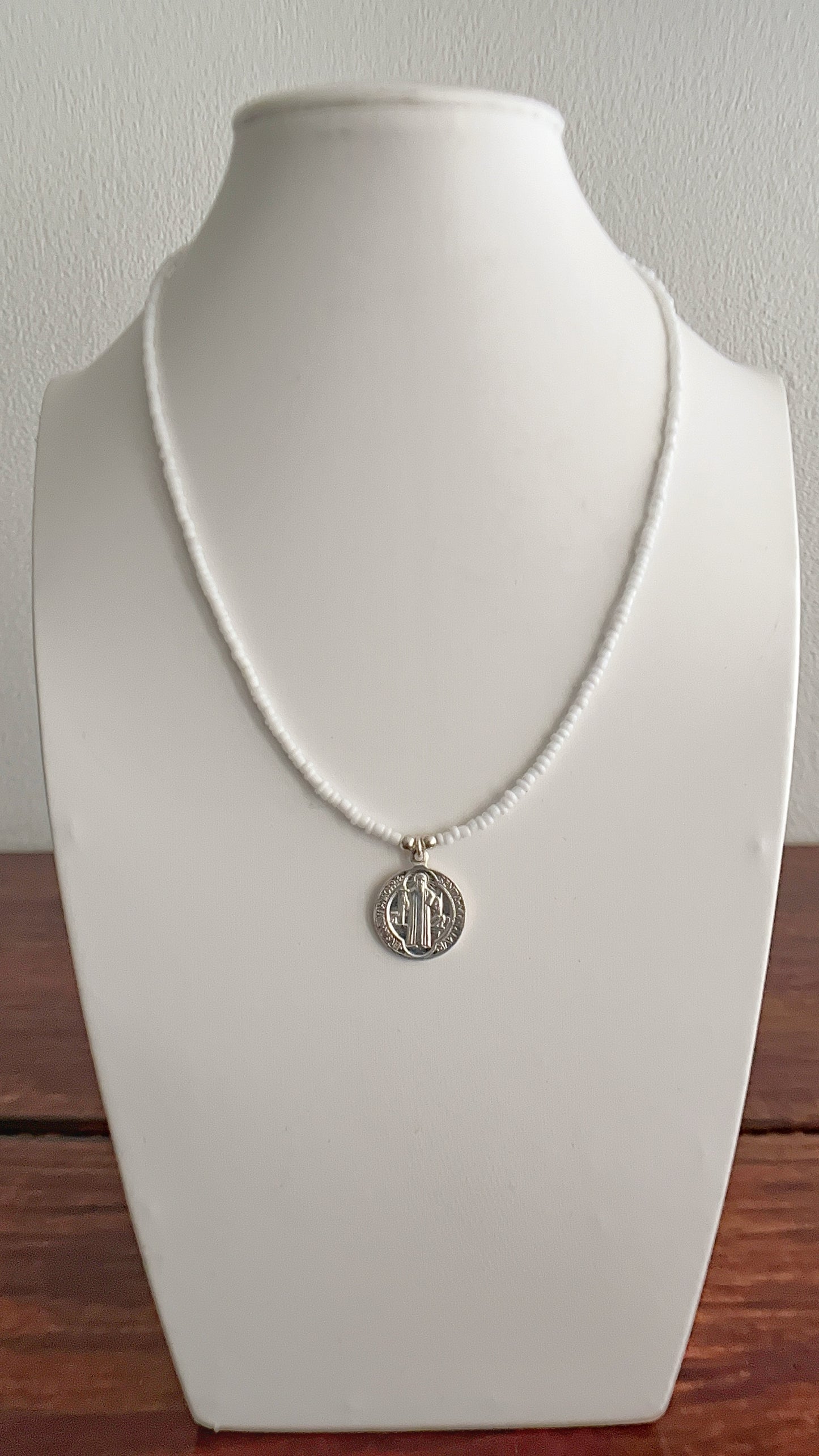Gargantilla Mostacilla 41cm + San Benito 1,7cm - Plata 925