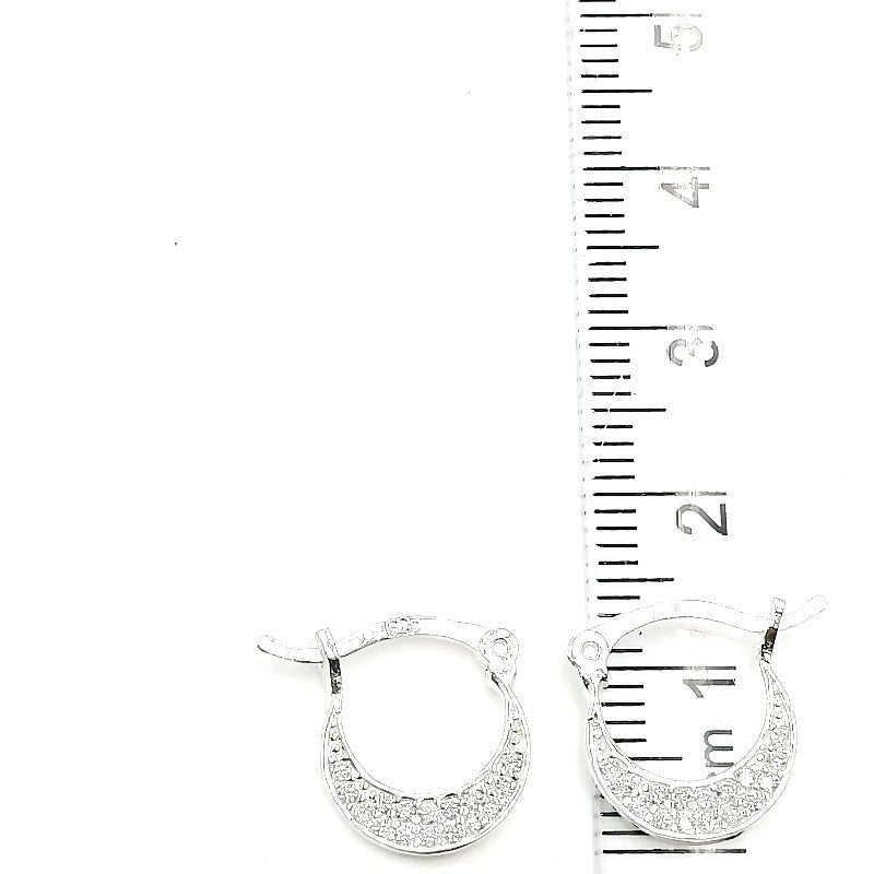 Argollas Brillantes Cierre Italiano 1,2cm Plata 925