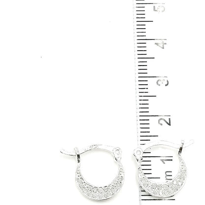 Argollas Brillantes Cierre Italiano 1,2cm Plata 925