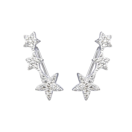 Zarcillos Trepadores Estrellas Plata 925