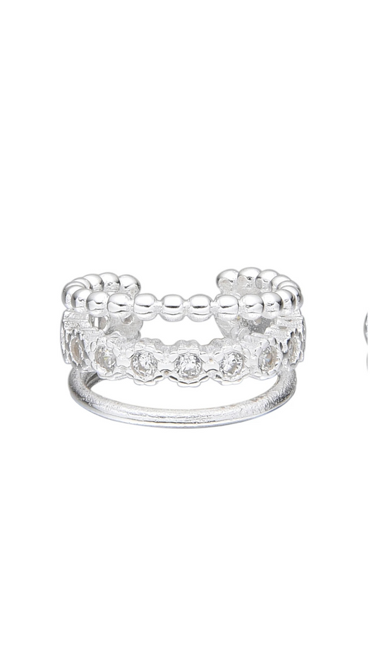 Ear Cuff Triple Plata 925