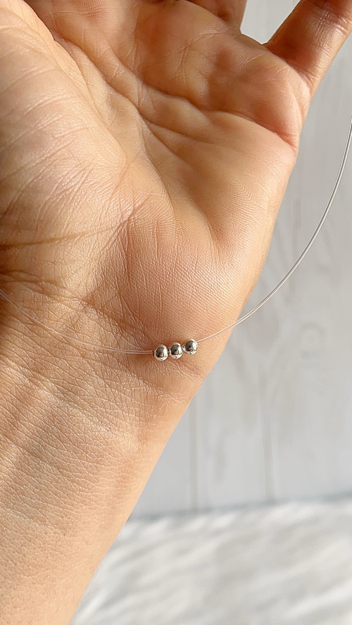 Gargantilla fantasmita 3 Balines 3mm - Plata 925