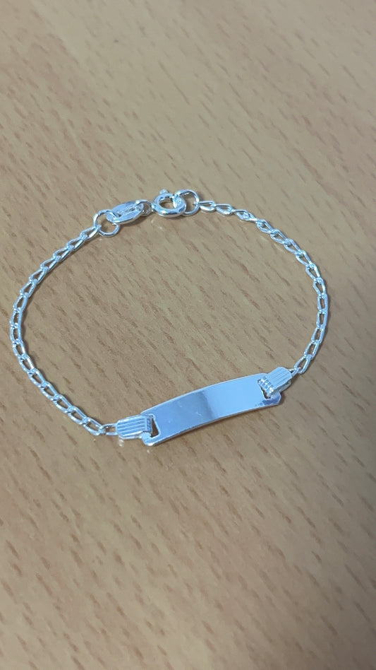 Esclava Tejido Abierto Placa Cuadrada 13cm Plata 925