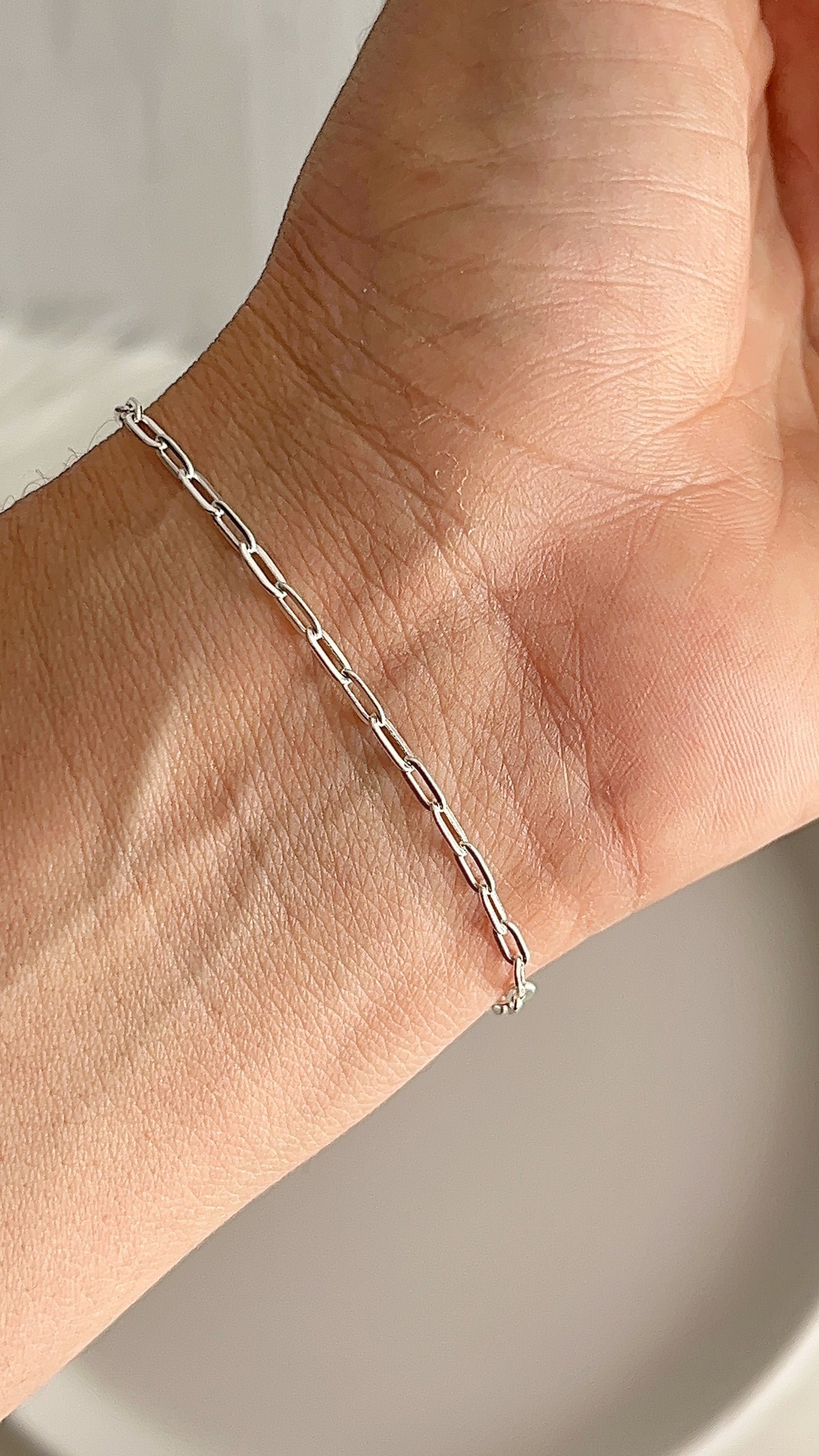 Pulsera Paper Clip Ajustable 20cm - Plata 925