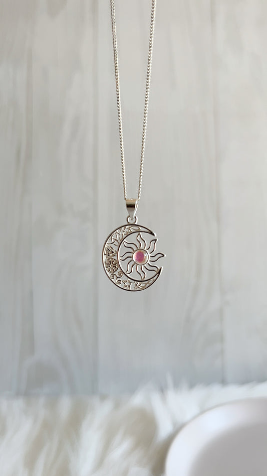 Cadenas Dije Luna y Sol - Plata 925