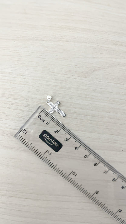 Dije Cruz Brillante 1,7cm - Plata 925
