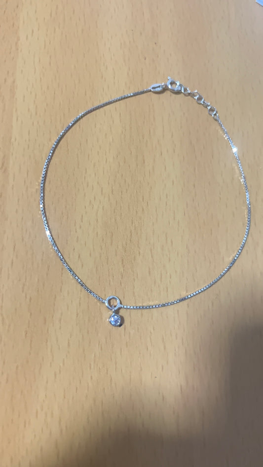 Tobillera Corazón Plata 925