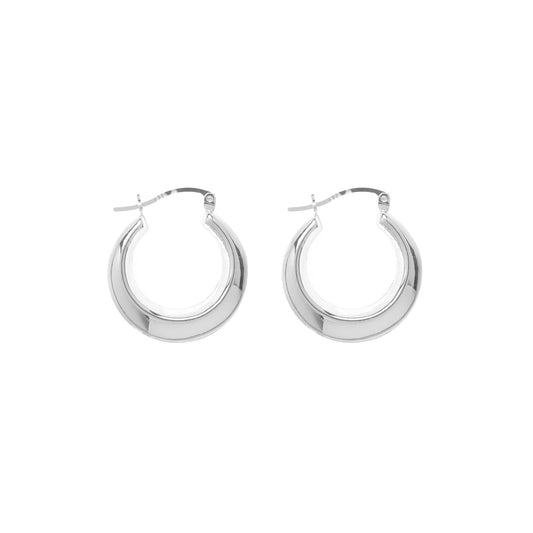 Argollas Lisas Gruesas Cierre Italiano 2,5cm Plata 925