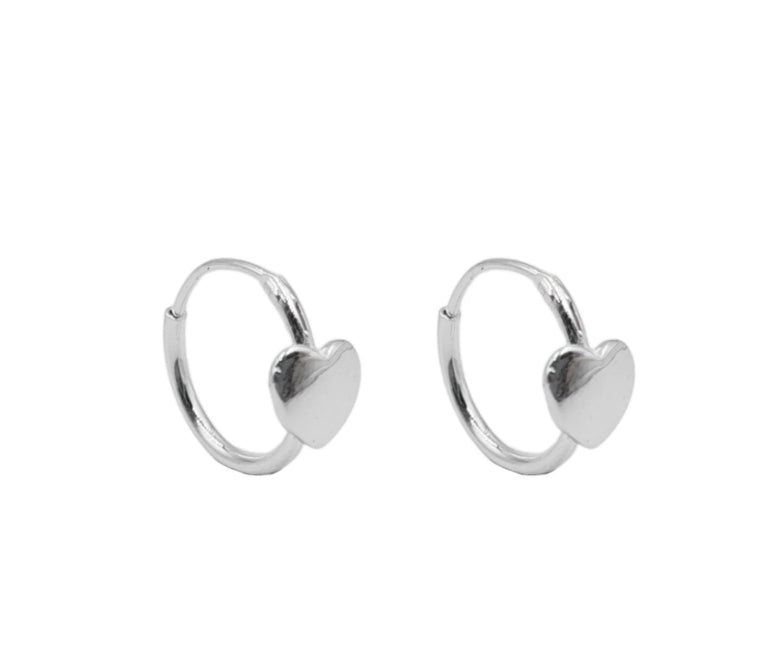 Argollas Corazón Liso 1,2cm