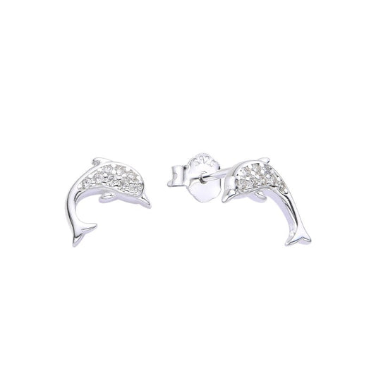 Zarcillos Delfín Plata 925