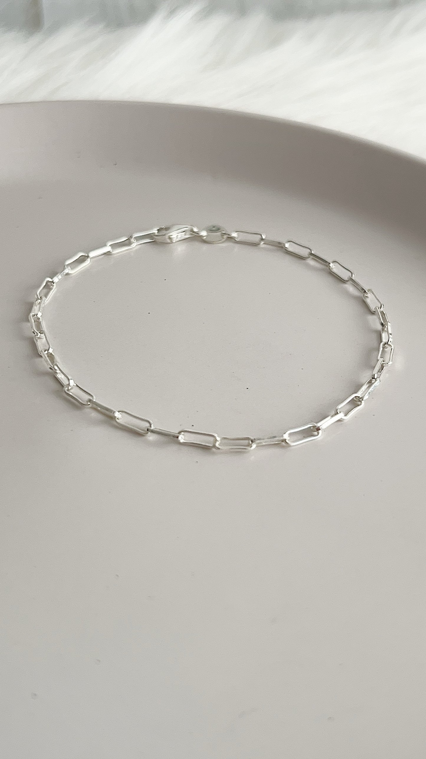 Pulsera Tejido Paper Clip 19cm - Plata 925