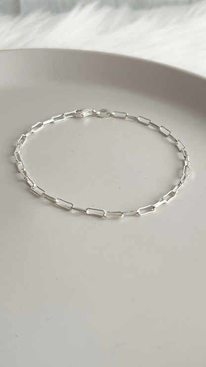 Pulsera Tejido Paper Clip 19cm - Plata 925