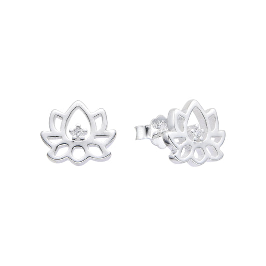 Zarcillos Flor de Lotus Plata 925