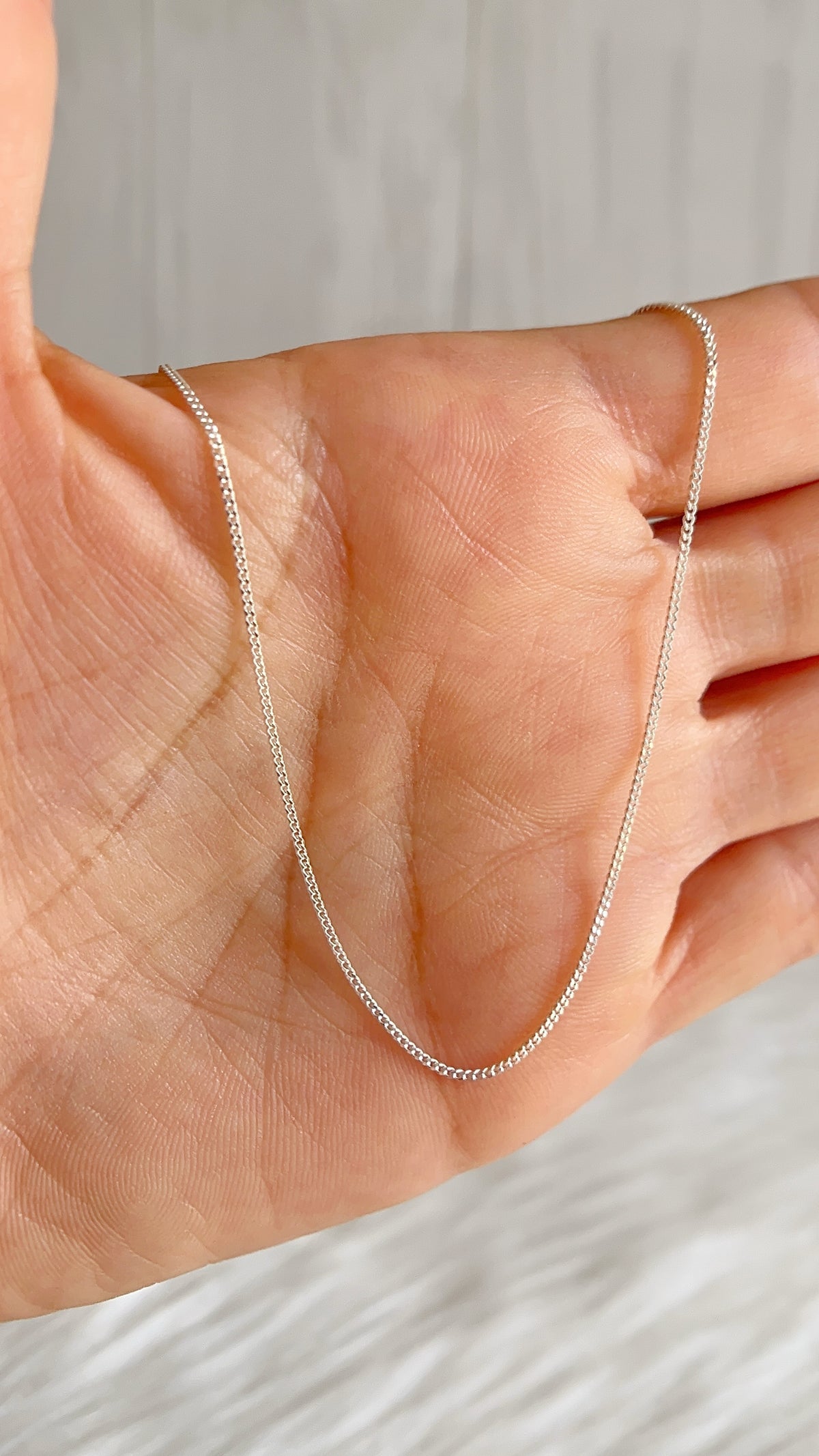 Cadena 40cm y 45cm  Barbada Delgada - Plata 925