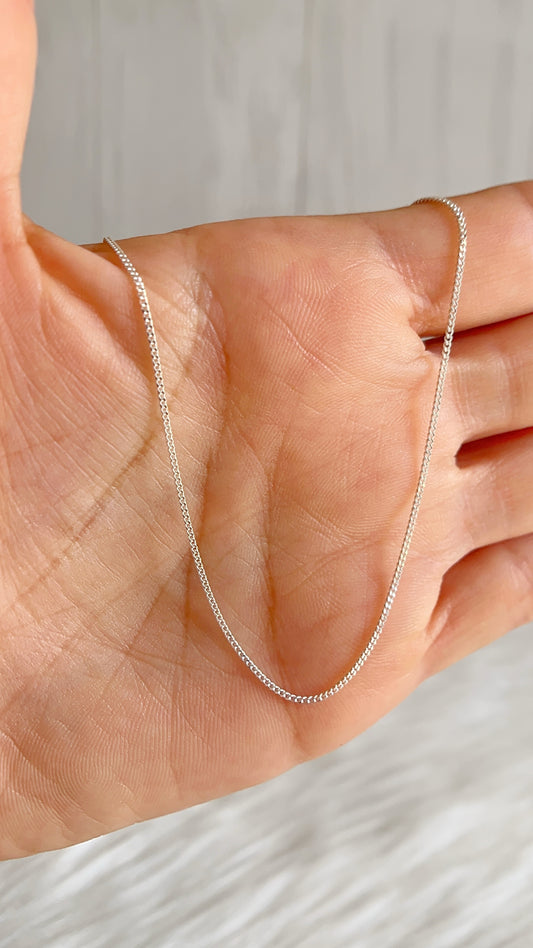 Cadena 40cm y 45cm  Barbada Delgada - Plata 925