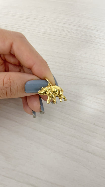 Dije Elefante Plata 925 con Baño de Oro