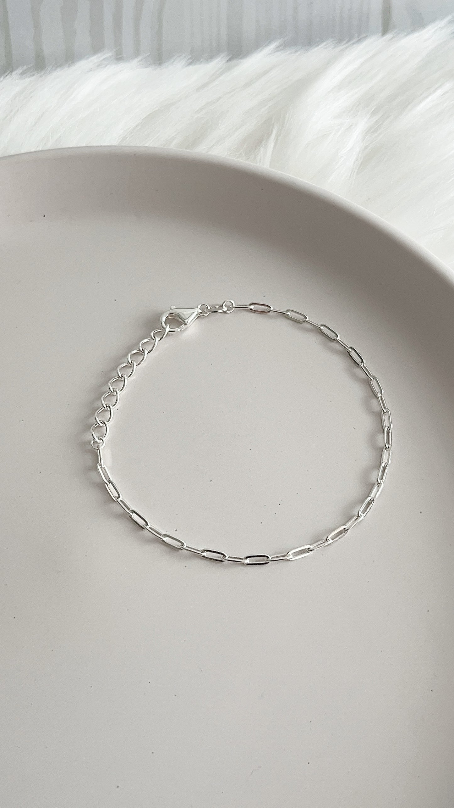 Pulsera Paper Clip Ajustable 20cm - Plata 925