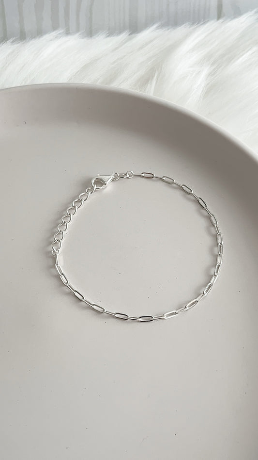Pulsera Paper Clip Ajustable 20cm - Plata 925