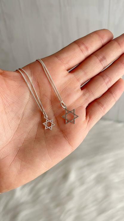 Cadena 40cm con Dije Estrella de David - Plata 925