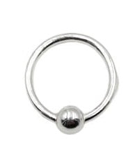 Argollas Aro Ajustable con Bolita 0,8mm Plata 925