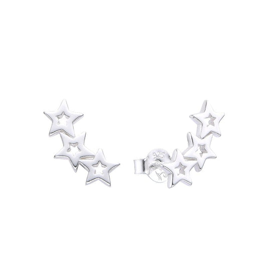 Zarcillos Triple Estrellas Plata 925