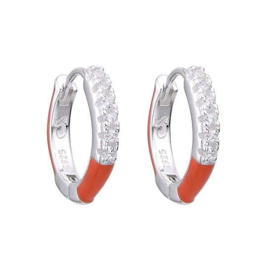 Argollas Doble Estilo Color Melón 1,6cm