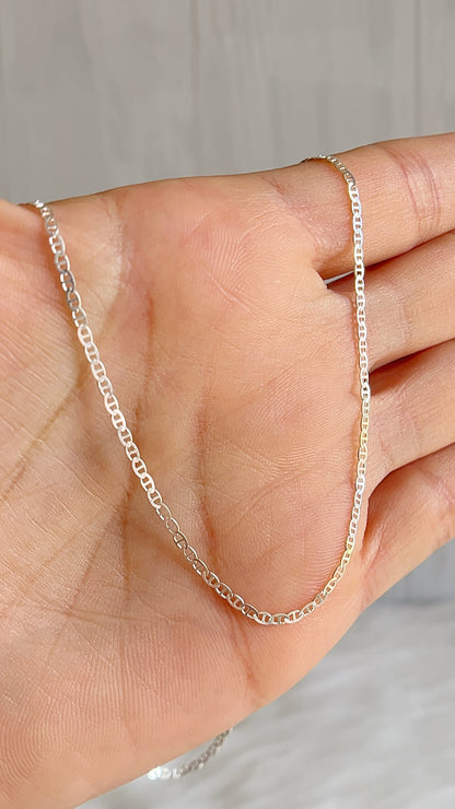 Cadena 40cm, 45cm, 50cm y 60cm Gucci Plana Delgada - Plata 925
