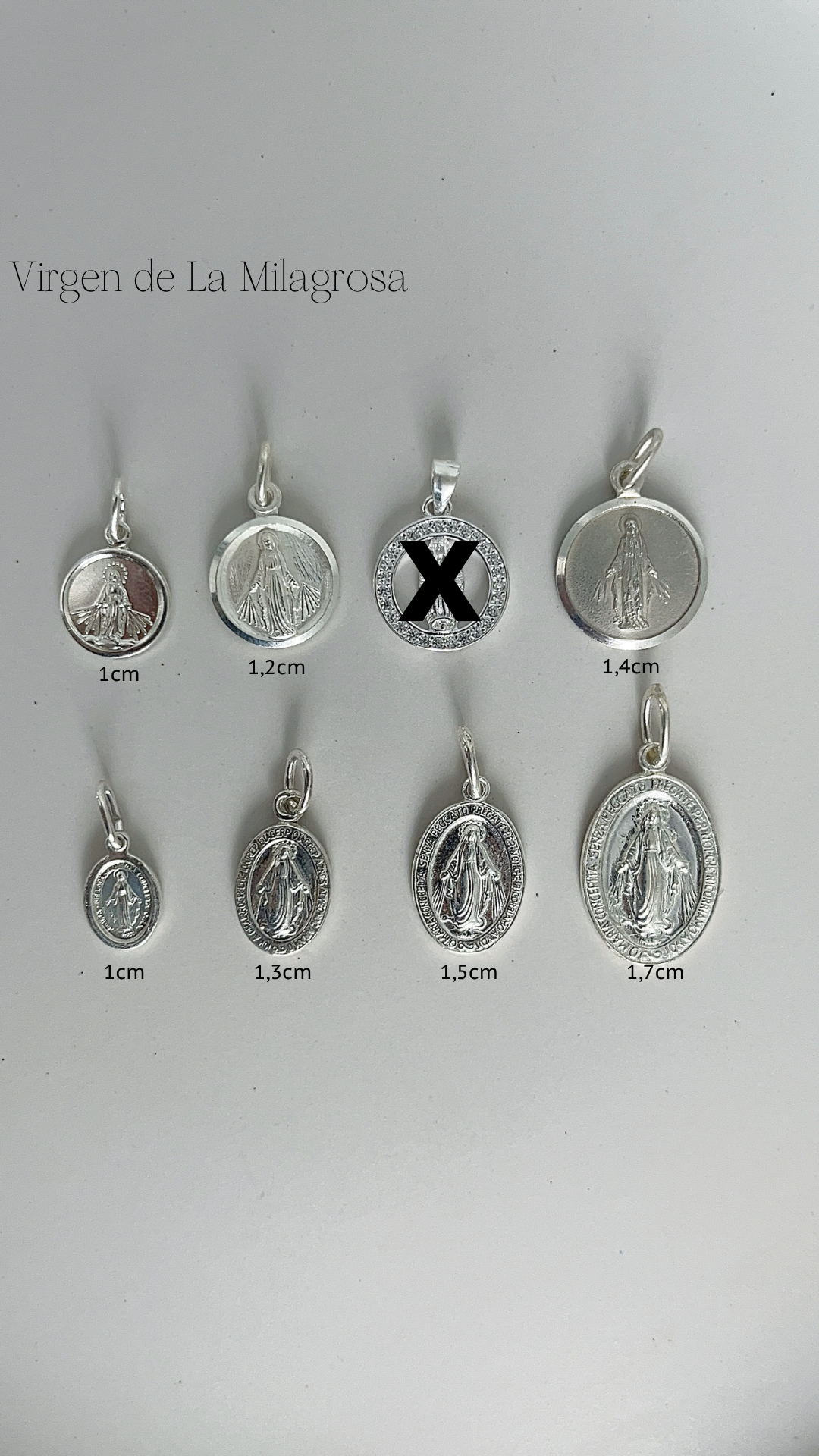 Dije Virgen de la Milagrosa Ovalada Plata 925