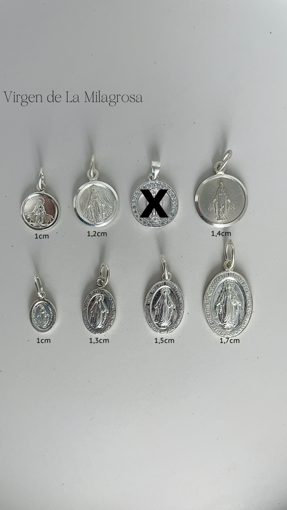 Dije Virgen de la Milagrosa Ovalada Plata 925