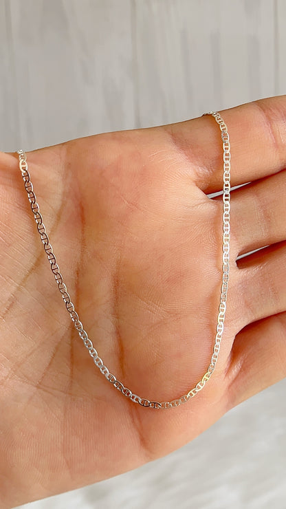 Cadena 40cm, 45cm, 50cm y 60cm Gucci Plana Delgada - Plata 925