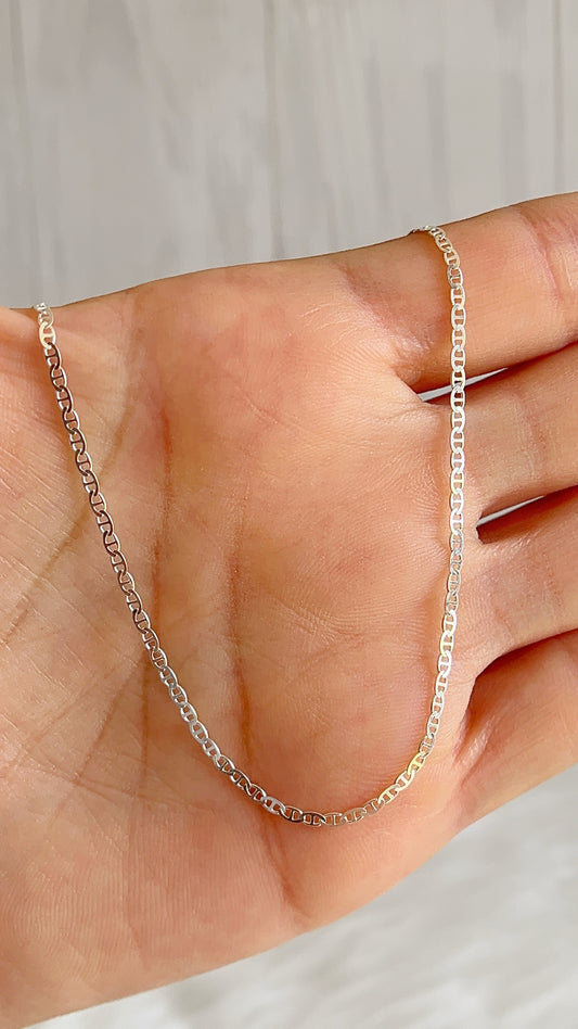 Cadena 40cm, 45cm, 50cm y 60cm Gucci Plana Delgada - Plata 925