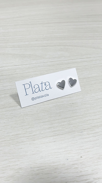 Zarcillos Corazones 7mm - Plata 925