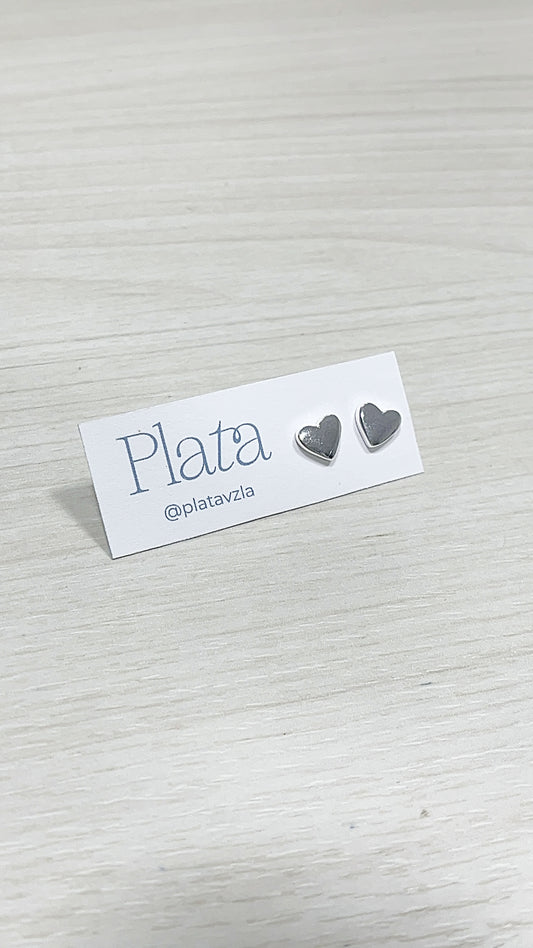 Zarcillos Corazones 7mm - Plata 925