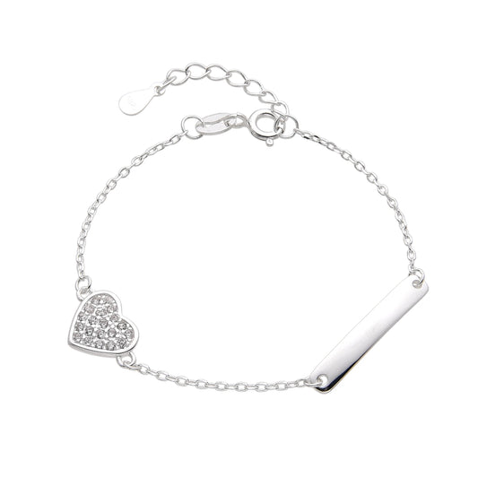 Esclava Dije Corazón 15cm Plata 925