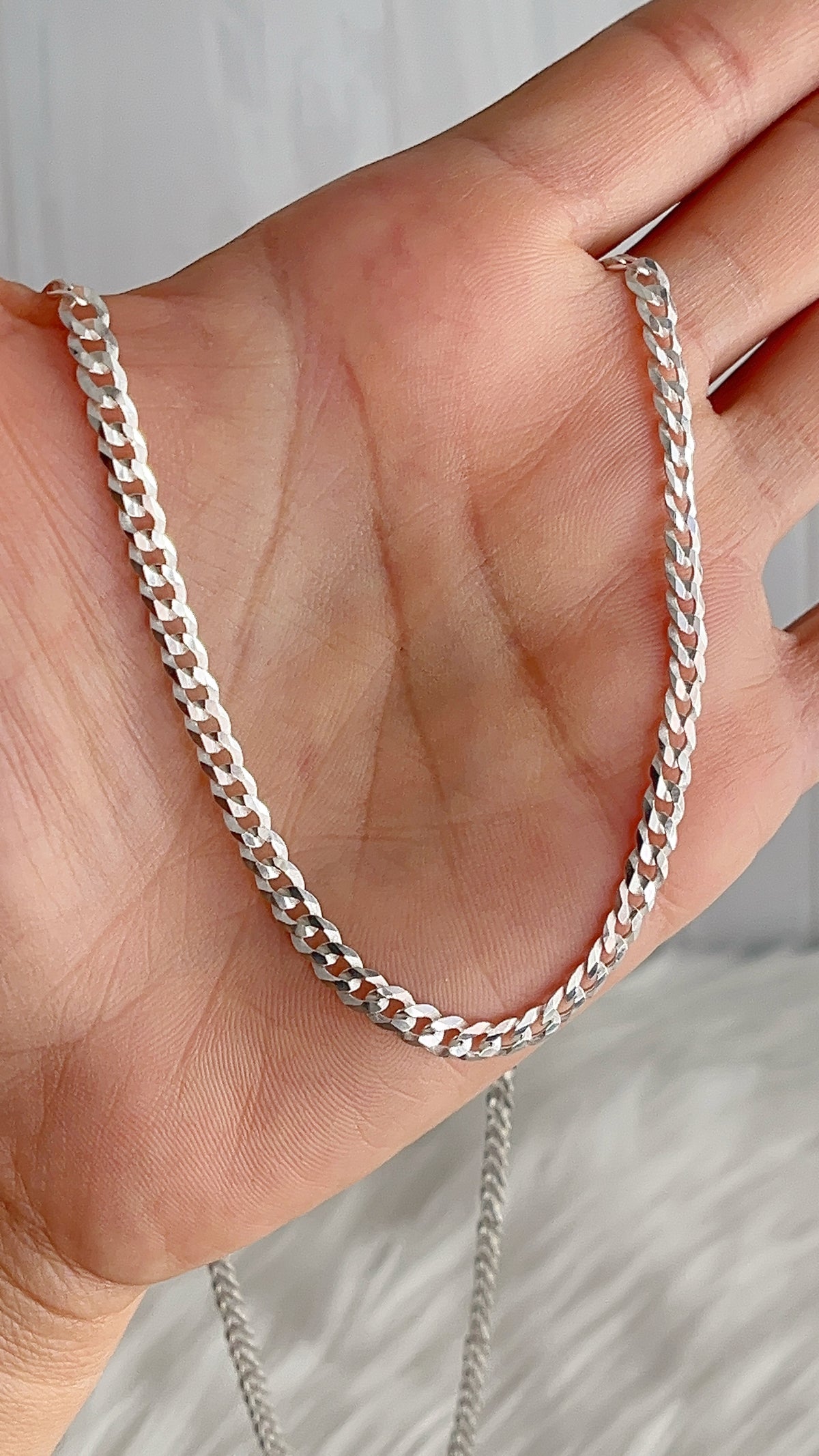Cadena 60cm y 70cm Barbada Plana -  Plata 925