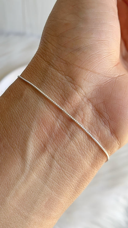 Pulsera Veneciana 19cm  Ajustable - Plata 925
